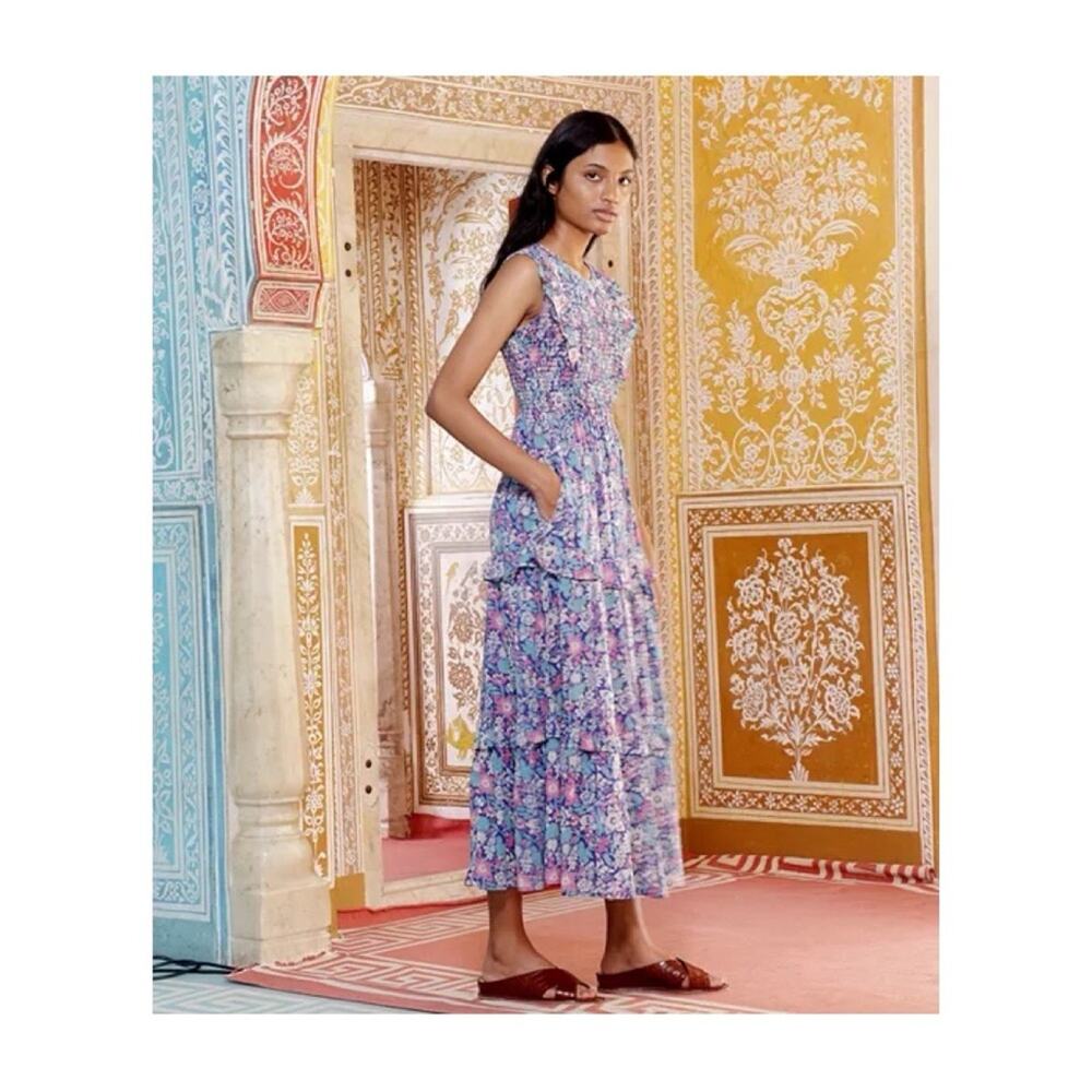 Banjanan Iris Smocked Floral-Print Maxi Dress